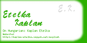 etelka kaplan business card